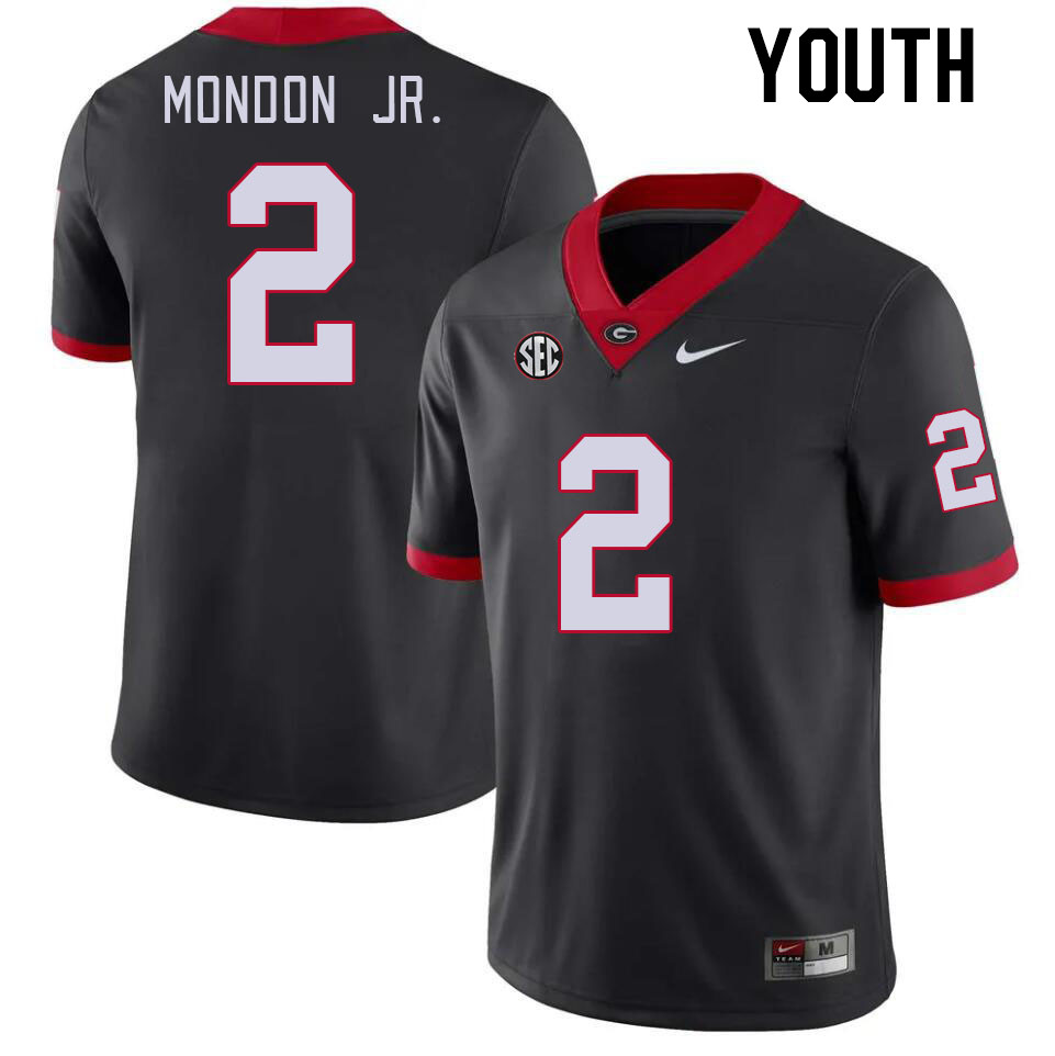 Youth #2 Smael Mondon Jr. Georgia Bulldogs College Football Jerseys Stitched-Black - Click Image to Close